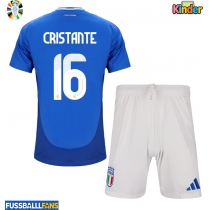 Italien Bryan Cristante #16 Heimtrikotsatz Kinder EM 2024 Kurzarm (+ Kurze Hosen)